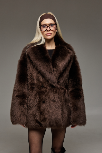 Chocolate double-sided sheepskin coat